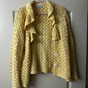 Vintage Yellow Crochet Sweater
